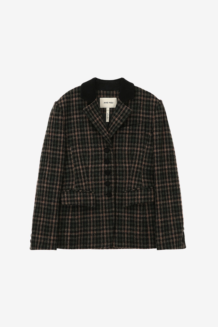 [유인나 착용]SHOREDITCH Classic wool jacket (Multi check)